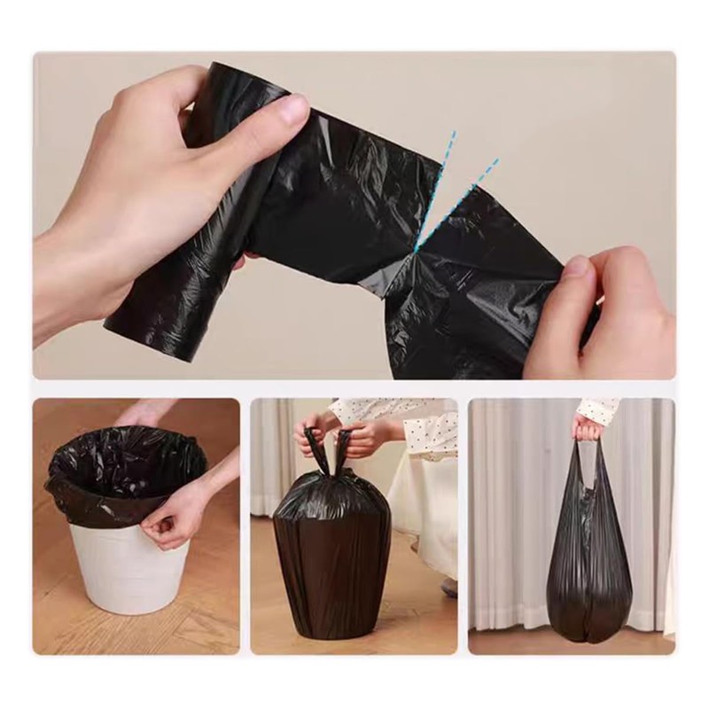 10L Trash Bags 46x60cm Black Disposable Kitchen Trash Can Bags