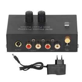 Phono Turntable Preamp Record Player Preamplifier Electronic Sound Stereo Phonograph Preamplifier Low Noise PP500P 100‑240V EU Plug