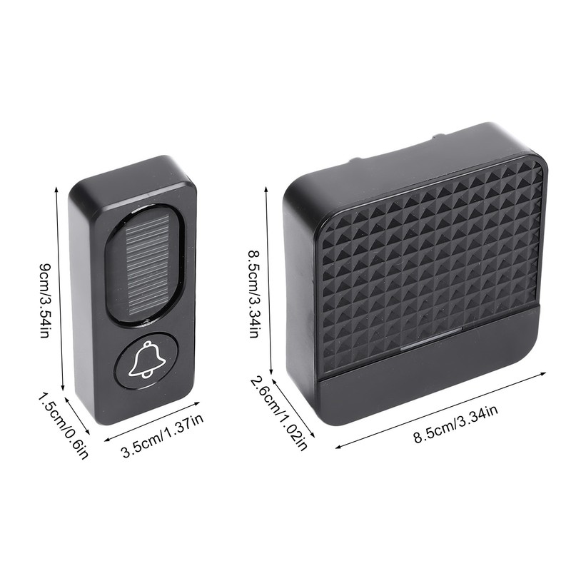 Wireless Doorbell Kit 52 Melodies Solar Self Generating Long Range