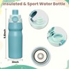 Stainless Steel Insulated Water Bottle PP Water Bottle Combo, 20oz，Pure