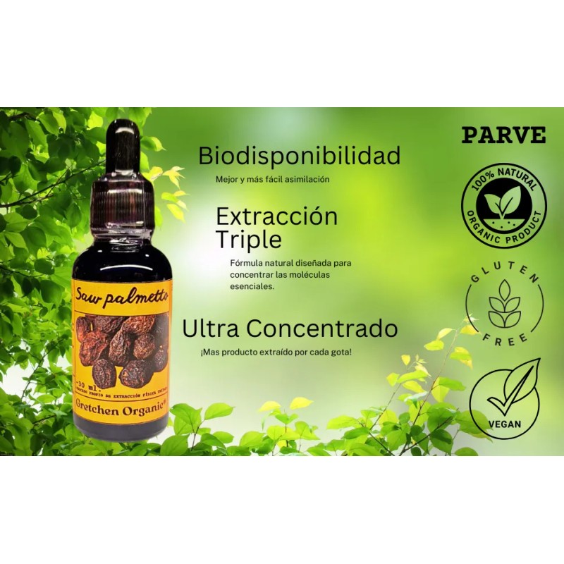 Saw Palmetto, Triple Extracto Orgánico Ultra Concentrado Natural
