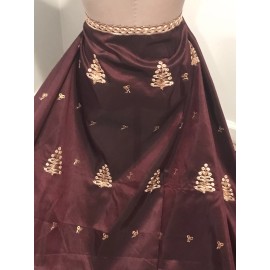 wowfabric4less123 Burgundy Black Gold Iridescent Border Embroidery Sequins Fabric 50” Width 1 Yard