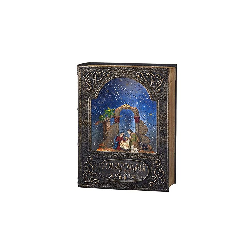 Raz 8.5" HOLY Night Musical Lighted Water Book