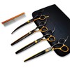 Momotou Black & Gold Professional Dog Grooming Scissors Set with