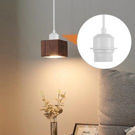 Xisakaca 2 Pack Vintage Pendant Light Kit, Farmhouse E27 Base Industrial Lamp Lantern Socket Canopy Kit Cord Holder, DIY Hanging Light Ceiling Lighting Fixture for Kitchen Island Corridor Bar Cafe