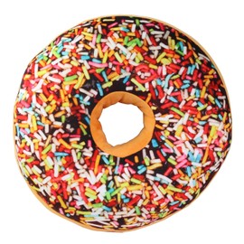 3D Sweet Chocolate Icing Sugar Srpinkled Donut Pillow Seat Pad Cushion Decor