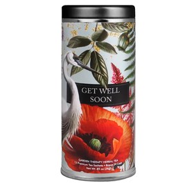 Get Well Soon Tea by La Tea Dah - Garden Therapy | Gourmet Tea Gift Sets | Beautiful Reusable Tea Tin | Caffeine Free Herbal Tea | Feel Better Gifts for Women (12 Sachets)