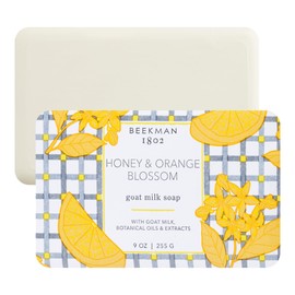 Beekman 1802 Goat Milk Body Soap Bar, Honey & Orange Blossom - Scented - 9 oz - Nourishes, Moisturizes & Hydrates - 100% Vegetable Soap with Lactic Acid - Good for Sensitive Skin - Cruelty Free