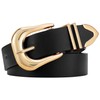 LEACOOLKEY Women's Fashion Leather Belt Ladies Casual Formal Waist Belts