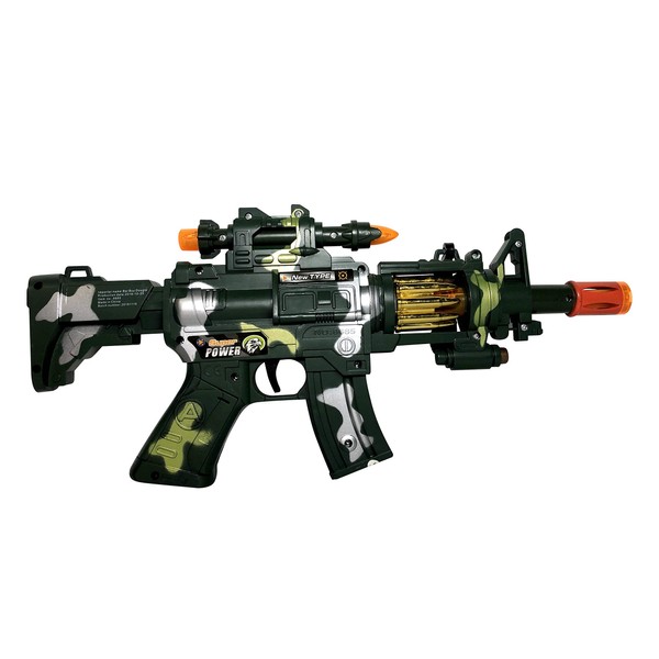 JOYSAE 12 Inch Rapid Fire Machine Gun Toy – with Dazzling Light, Remarkable Sound & Amazing Machine Gun Live Action