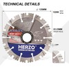 HERZO Set of 2 Diamond Cutting Discs Diameter 125 mm