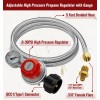 CALPOSE 5FT High Pressure Propane Regulator Hose with Gauge 0~30PSI