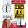 Metal Sign - Slow Children Crossing - Kids Crossing Sign