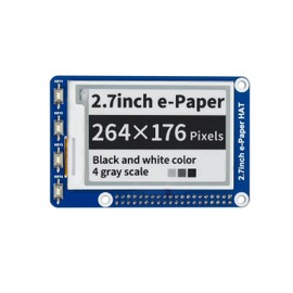 waveshare 2.7inch E-Ink Display HAT Compatible with Raspberry Pi 4B/3B+/3B/2B/B+/A+/Zero/Zero W/WH/Zero 2W Series Boards 264x176 Resolution SPI Interface