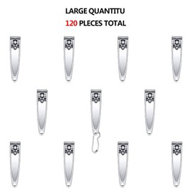 Haploon Nail Clippers Bulk 120 Pcs Fingernail Toenail Clippers Set Stainless Steel, Nail Clipper Cutter Set for Men Women with Keychain