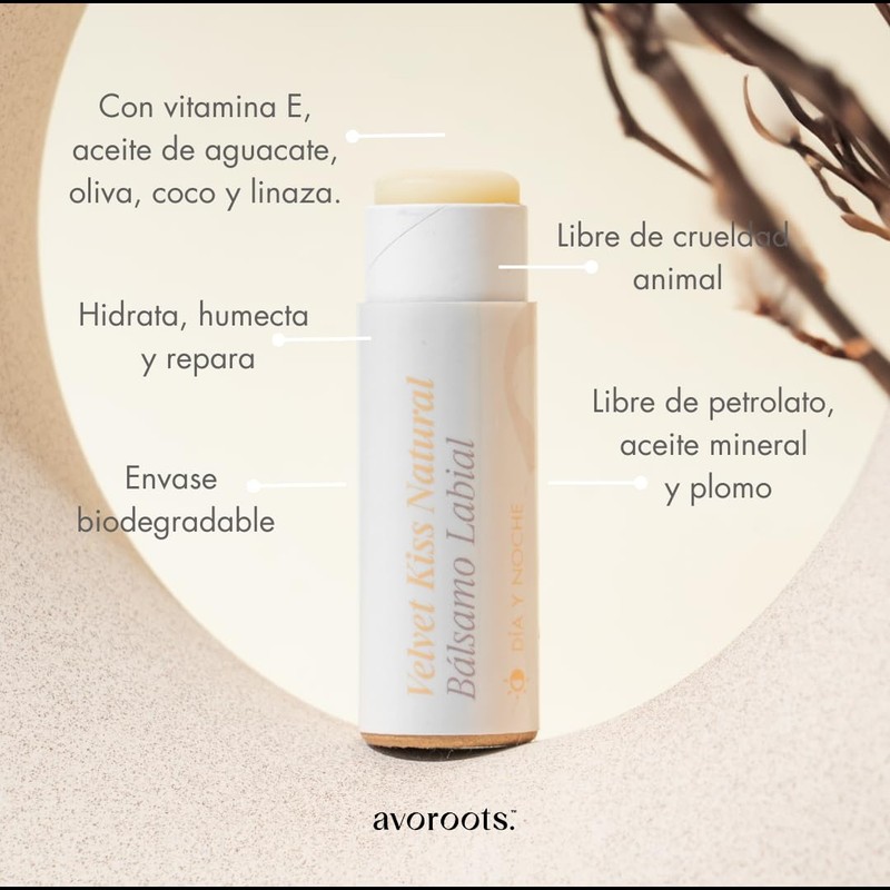 AVOROOTS PACK CON 2 BÁLSAMOS LABIALES. NEUTRO Y CON COLOR.