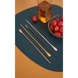 Stainless Steel Stirring Spoon - 4 Pack Long Handle Mixing Ice Teaspoon Fits for Cocktail Cold Drink - Coffee Stirrers (Silver, One Size)