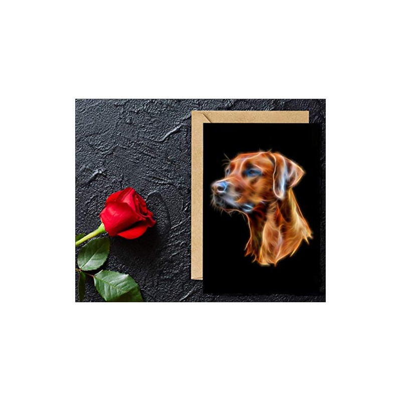Fractal Artworks Rhodesian Ridgeback Greeting Card with Fractal Art Design.