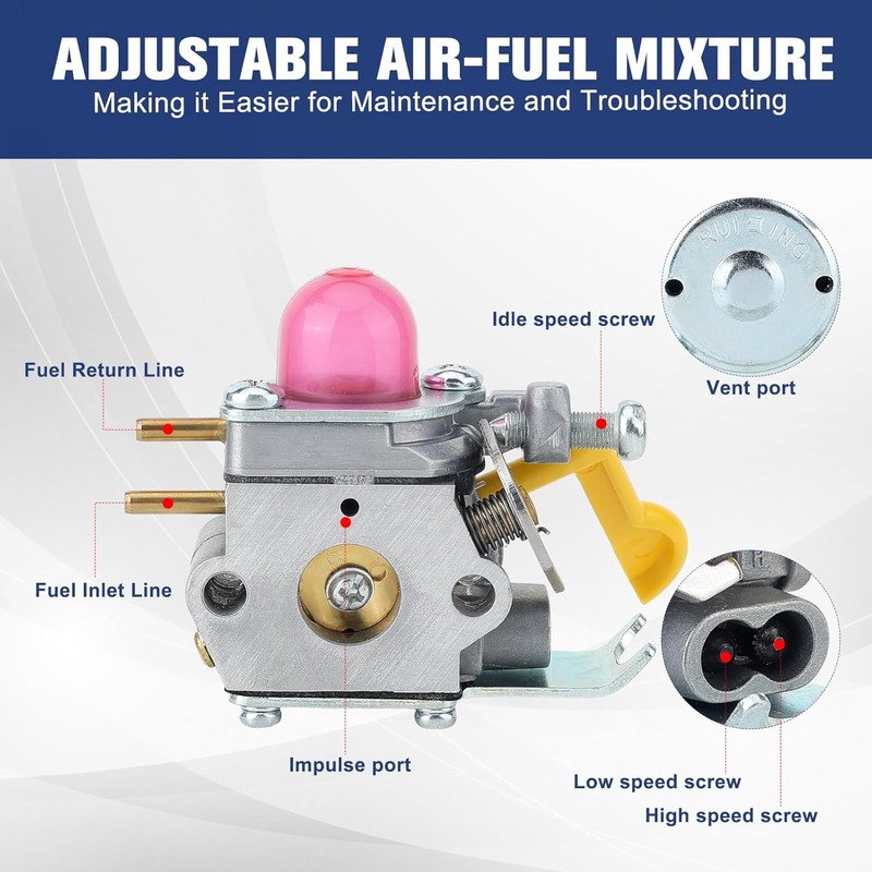 Powtol SST25 Carburetor for Poulan Weedeater Featherlite FL26 FL20 XT260