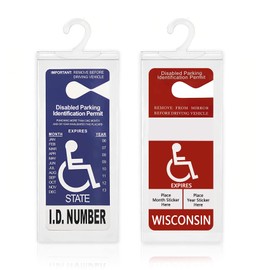 Mearo 2 PCS Handicap Parking Placard Holder, Ultra Transparent Handicapped Placard Holder, Handicap Parking Sign Holder with Large Hanger, Car Accessories Placard Holder for Disability Parking