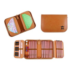 Back to the Nature Leather Pencil Case 47-Piece, brown, Natural-elegant