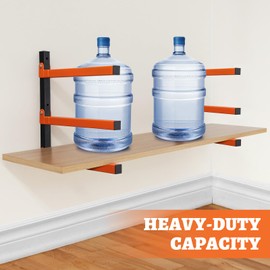 HOME RIGHT 2 Pack Lumber Rack,Wood Organizer and Lumber Storage Rack Wall Mount with 3-Level,Orange Heavy Duty Metal Wood Storage Racks for Indoor and Outdoor