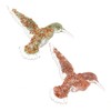 Green and Pink Glittered Hummingbird Ornaments, 2 Assorted