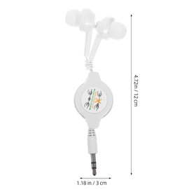 LALAFINA Retractable in Ear Headphones Lightweight for Players CD Players and Smart Devices with Jack Comfortable Cushions for Enhanced Listening White