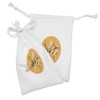 Ambesonne Goldfish Fabric Pouch Set of 2, Goldfish Sketchy Graphic
