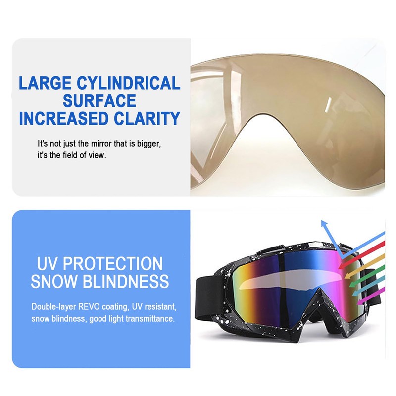 immoono Motorcycle Dirt Bike Goggles Windproof Dustproof ATV Racing Ski