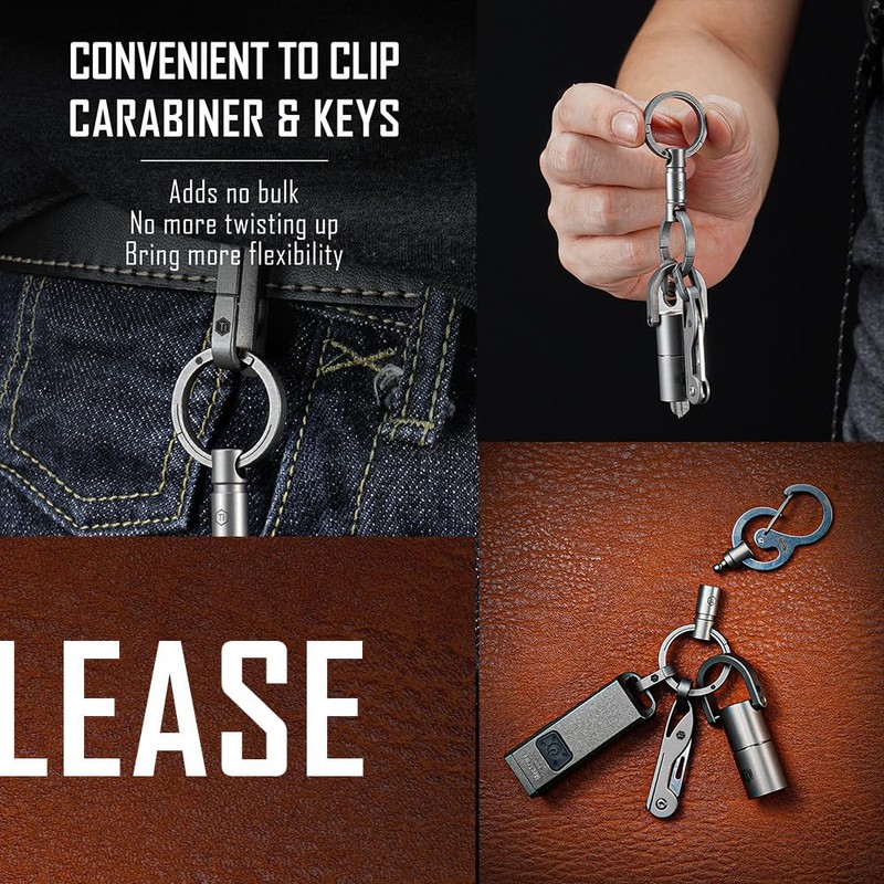 [KeyUnity] KA45 Titanium Key Ring 360° Swivel Connector Breakaway Quick