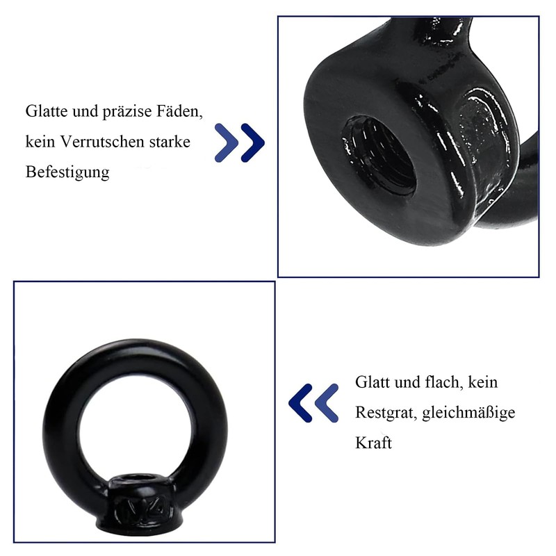 MejaRizon Pack of 5 Ring Nuts M10, 304 Stainless Steel
