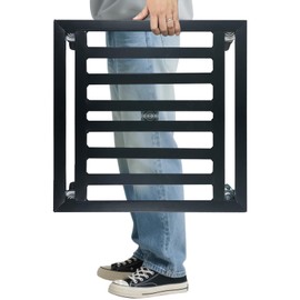 LUBORN Heavy Duty Plant Caddy with Wheels, 20'' Metal Rolling Plant Stand Indoor Outdoor, 2 pcs Square Plant Dolly with Lockable Caster Wheels Holds up 400 Lbs Planter