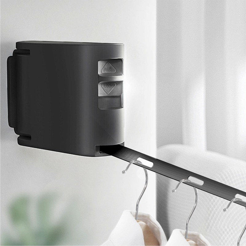 Puch Free Retractable Clotheslines Invisible Wall Mounted Hanger with Adjustable