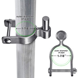 Insaga 304 Stainless Steel Chain Link Fence Gate Post Hinge, Heavy Duty Gate Hinges, 1-7/8'' Male Post Gate Hinges fit 1-7/8'' Outer Diameter Post/Pipe, 2pcs