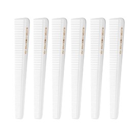 Allegro Combs 450 Tapered Hair Combs Barber Combs Hair Cutting Combs Women's Combs Men's Combs 6 Units (White)