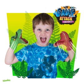 Snap Attack - T-Rex from Deluxebase. Hand Puppets for Kids. Jurassic hand puppet stretchy toys that make great ADHD toys and Autism Toys. Kids dinosaur toys for boys and girls.