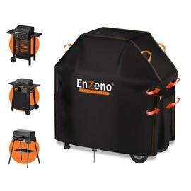 Enzeno Weatherproof Barbecue Cover, 90 x 70 x 110 cm, Gas Barbecue Cover, Dustproof Grill Tarpaulin for Weber, Brinkmann, Char Broil, Black