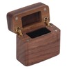 Ring Box Walnut Magnetic Cover Inlay Fleece Portable Wooden Wedding