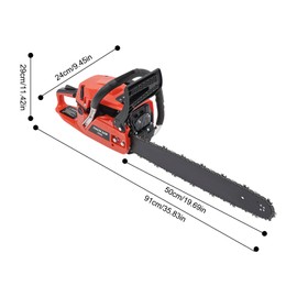 DCEHKR 58CC Gas Chainsaws, Gas Powered Chainsaw, 2 Stroke Handed Petrol Gasoline Chain Saw, 20 Inch Power Chain Saw, Chainsaw Gas for Wood Cutting and Tree Pruning, 2.6KW, 3.6hp, 10500rpm