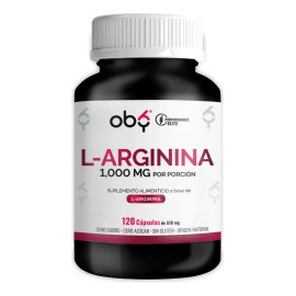 Arginina 1000mg Aminoacido Esencial Precursor Óxido Nítrico Pre Entreno Workout Suplemento Alimenticio Máxima Potencia Absorción Oby Vitaminas Mujer
