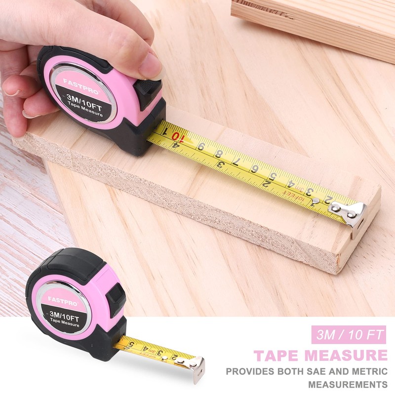 FASTPRO 33-Piece Pink Tool Kit, Household Tool Set with Screwdriver