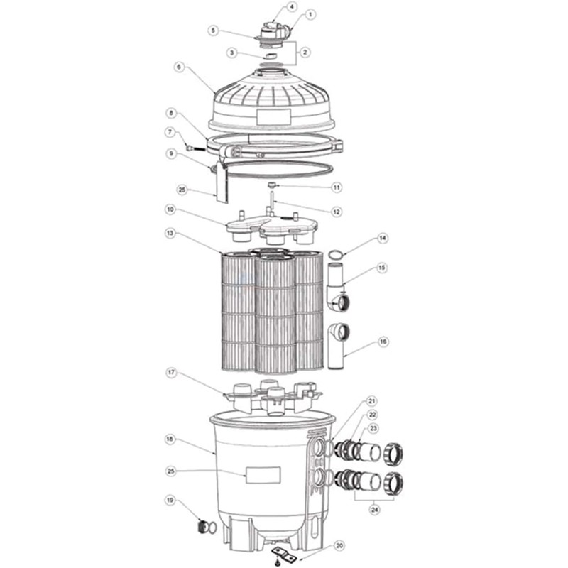 Replacement for DEX2420Z8A Hayward DE and Cartridge Filters Manual Air