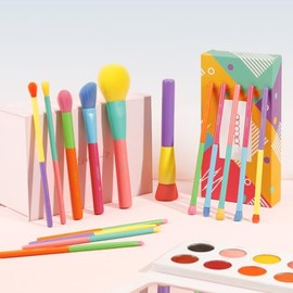 docolor 15PZS Colorido Pinceles de Maquillaje de Regalo Prima Sintética Kabuki, La Cara en Polvo Mezcla de Fundación, Corrector, Sombra de ojos, Arco iris- Dream of Color