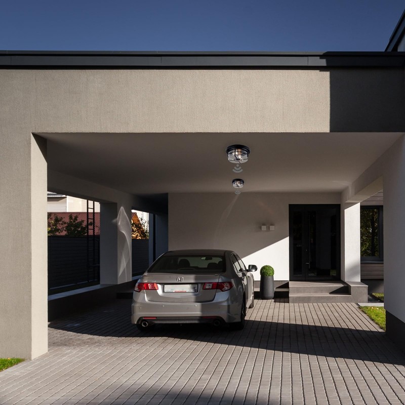 CALOKES Motion Sensor Outdoor Flush Mount Ceiling Light - Sleek