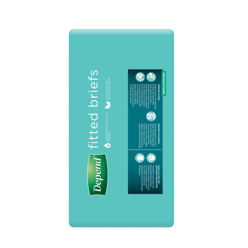 Depend Brief for Men and Women 8-Pieces Pack, Large
