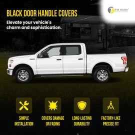 Trim Illusion Snap On Gloss Black Car Door Handle Cover Compatible with Ford F-150, F-250 Super Duty, F-350 Super Duty 2015-2022, DH6245BLK