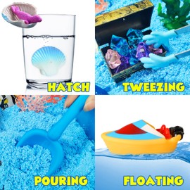 AGENTLAN Ocean Sensory Bin, Ocean Sensory Water Toys with Sea Animal for Toddlers Boys and Girls, Kids Toys Gift Sand Box for Age 3 4 5 6 7 8