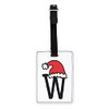Gift Base Letter W Christmas Hat Visual Luggage Tag with