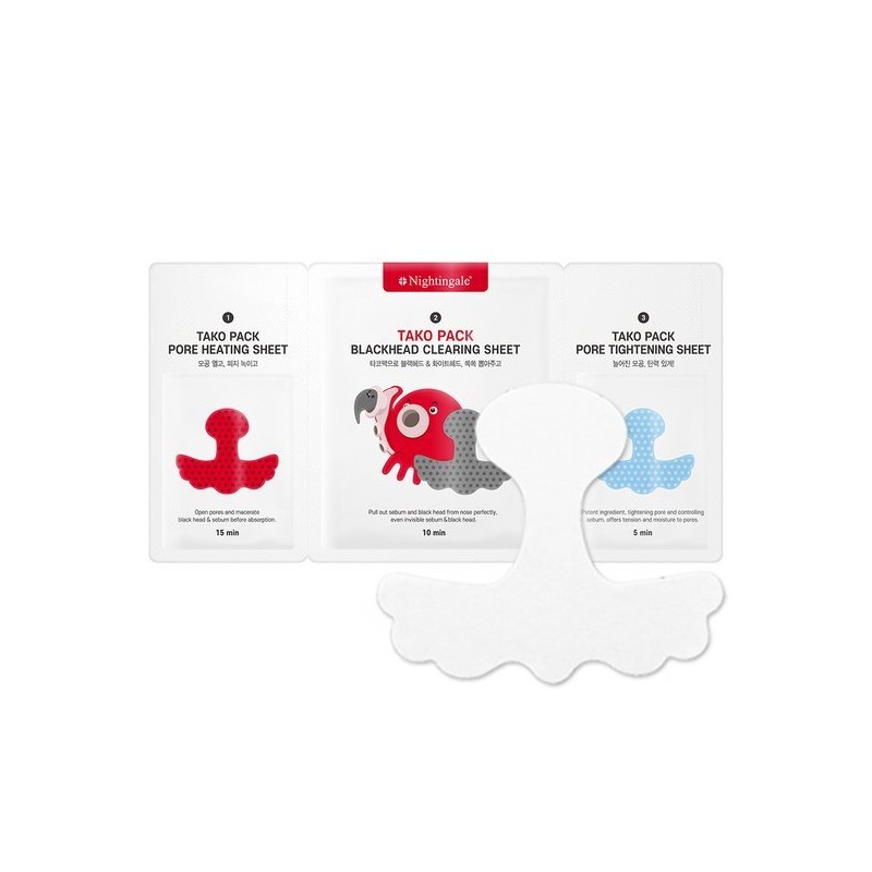 Nightingale 3STEP 타코 팩문어흡착팩 3매 3STEP Taco Pack Octopus Suction